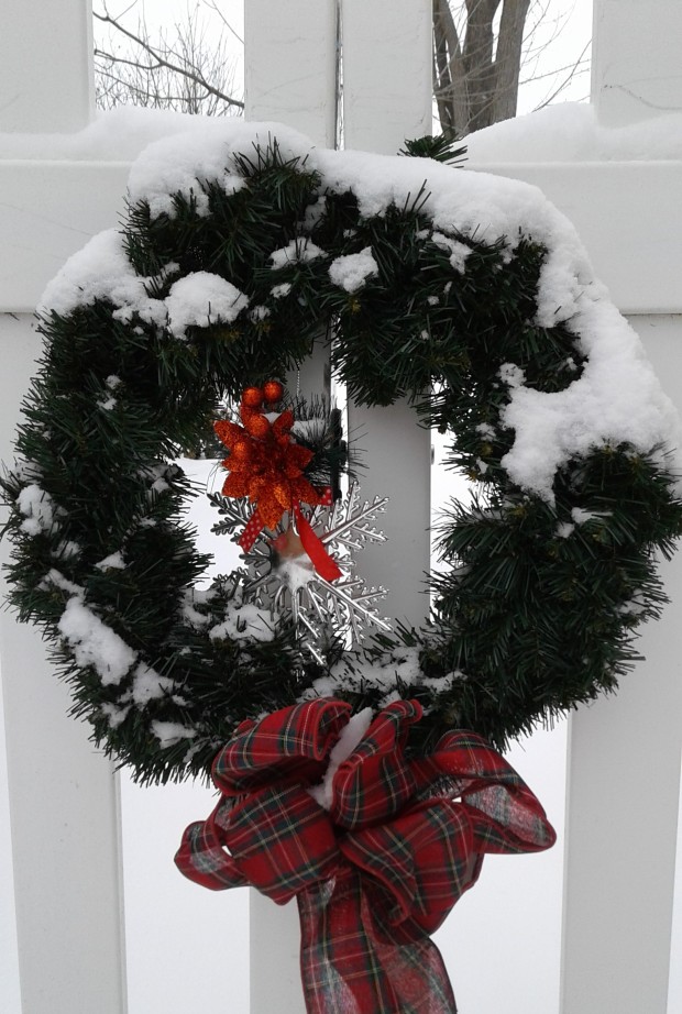 Wreath with snow